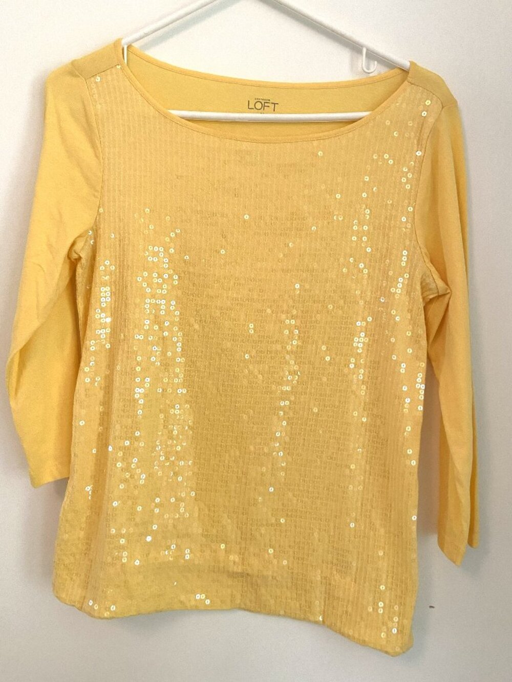 Anne Taylor LOFT Shimmery Yellow Shirt